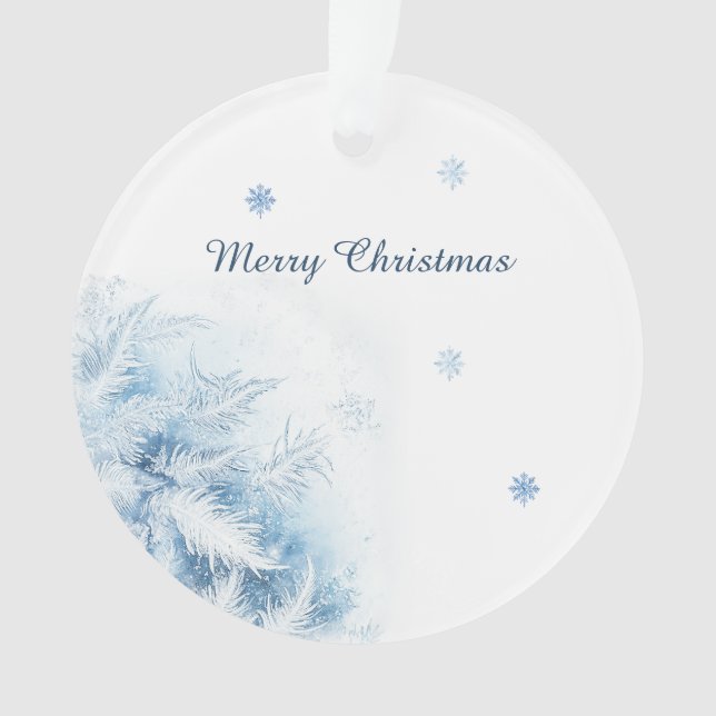 Beautiful Winter Frost Christmas Ornament (Front)
