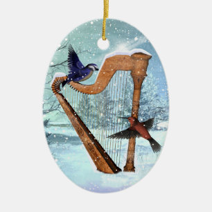 Beautiful winter harp ornament