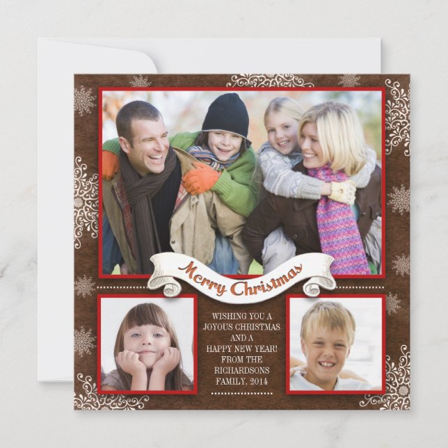 beautiful winter holidays greetings photo cards (Front)