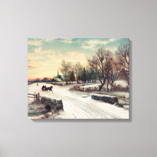 Beautiful Winter Landescape Painting Art Canvas