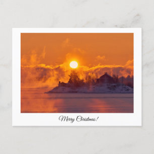 Beautiful winter landscape Merry Christmas card 