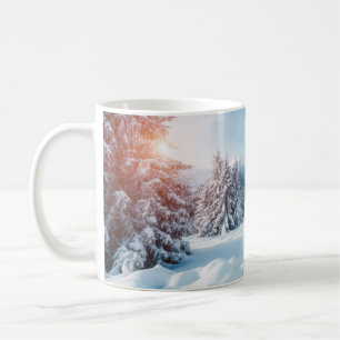 Beautiful winter nature landscape, amazing mountai coffee mug