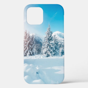 Beautiful winter nature landscape, amazing mountai iPhone 12 case