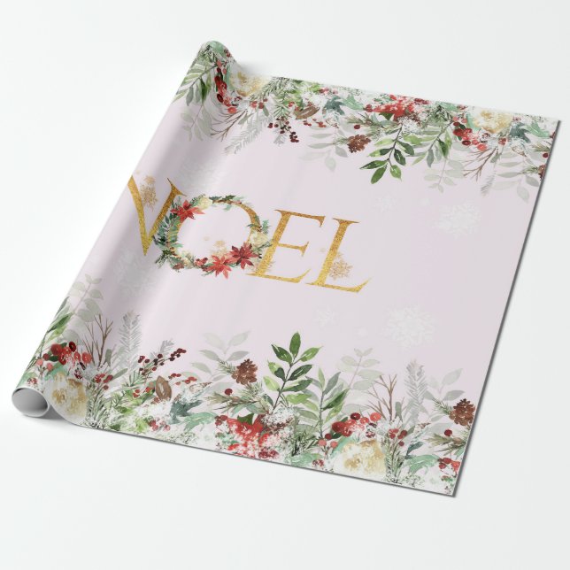 Beautiful Winter Pattern Wrapping Paper (Unrolled)