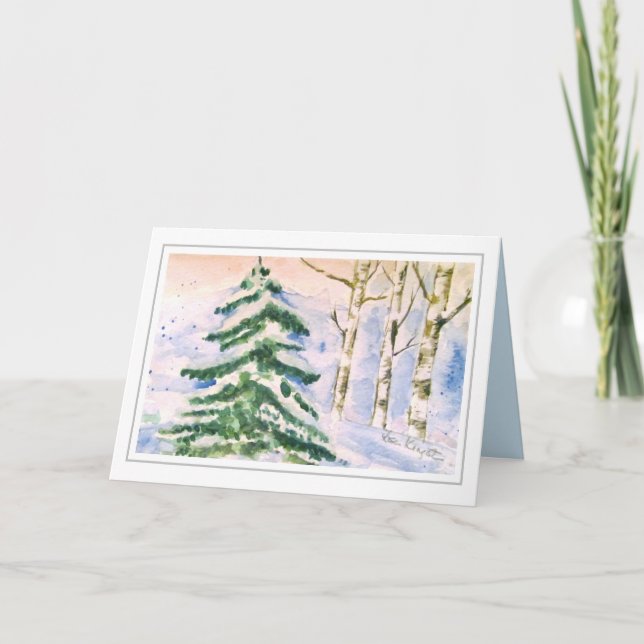 Beautiful Winter Scene White Christmas Holiday Card (Front)