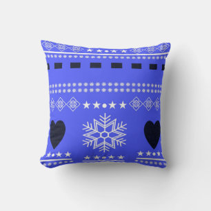 Beautiful Winter Scene with hearts Cushion