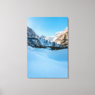 Beautiful winter scenery at Tamar valley, Slovenia Canvas Print