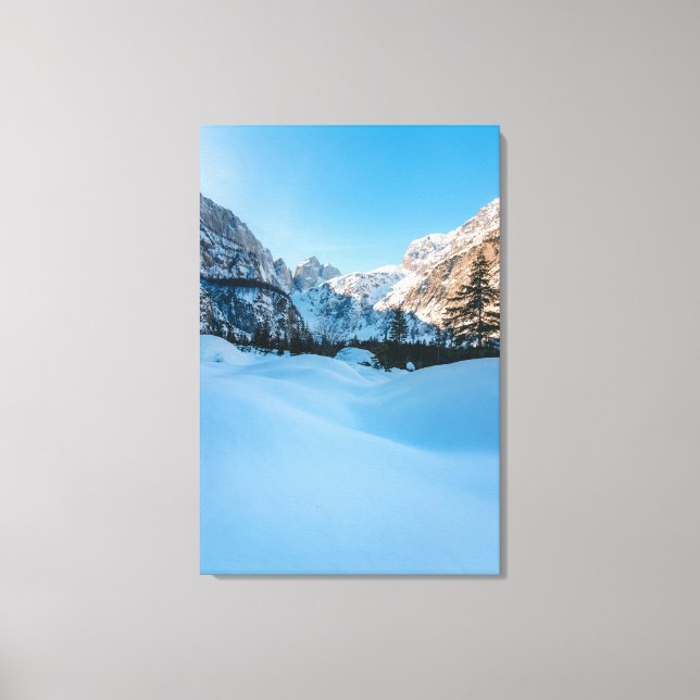 Beautiful winter scenery at Tamar valley, Slovenia Canvas Print (Front)