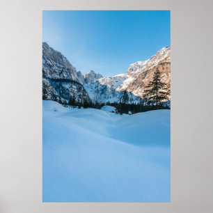 Beautiful winter scenery at Tamar valley, Slovenia Poster