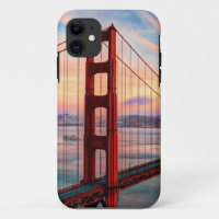 Beautiful winter sunset at Golden Gate Bridge