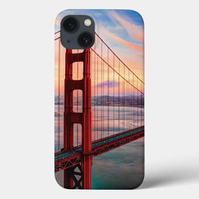 Beautiful winter sunset at Golden Gate Bridge Case-Mate iPhone Case (Back)