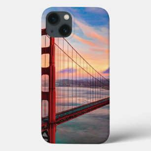 Beautiful winter sunset at Golden Gate Bridge iPhone 13 Case