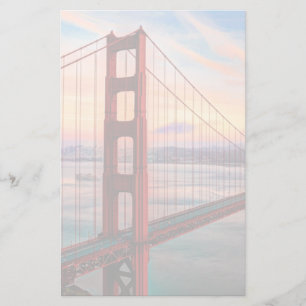 Beautiful winter sunset at Golden Gate Bridge Stationery