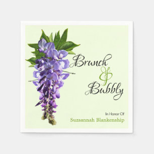 Beautiful Wisteria Brunch Bubbly Bridal Shower Napkin