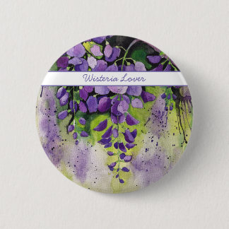 Beautiful Wisteria Flowers In Watercolor  6 Cm Round Badge