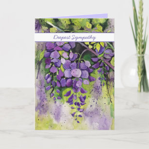 Beautiful Wisteria Flowers In Watercolor Card