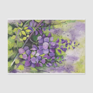 Beautiful Wisteria Flowers In Watercolor Tissue Paper