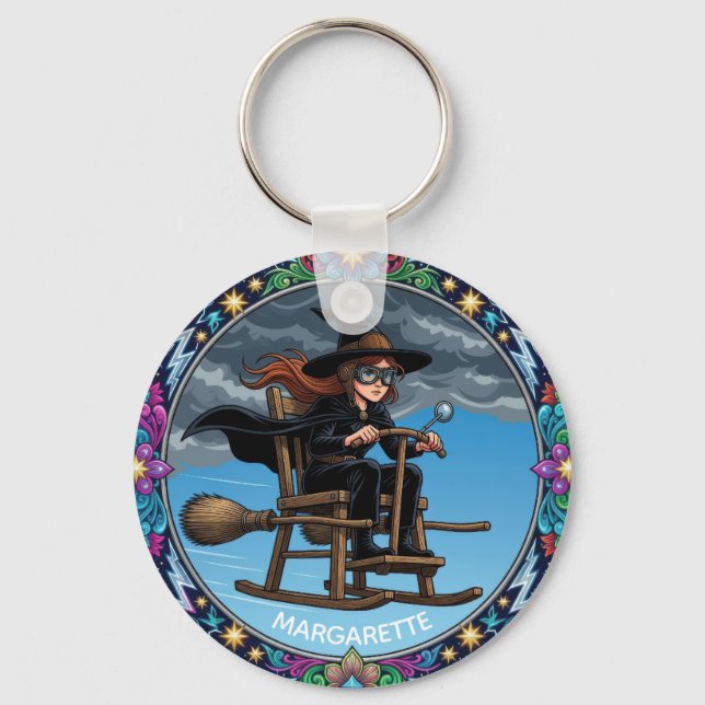 Beautiful Witch Aviator Key Ring (Front)