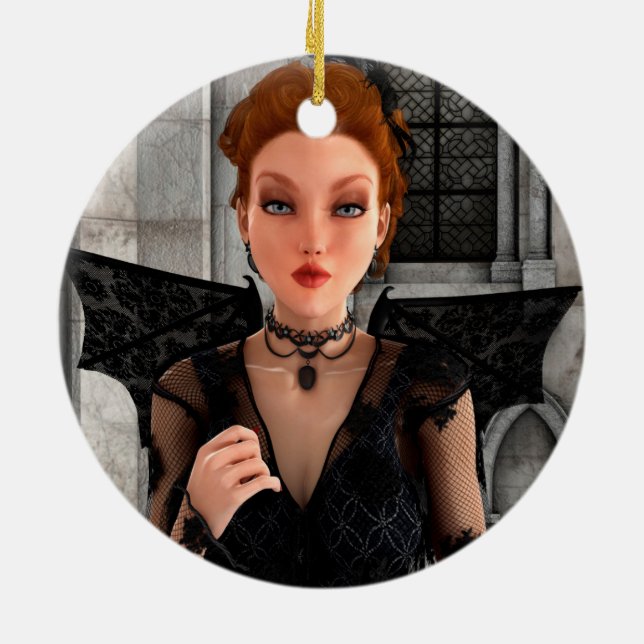 Beautiful Witch Ceramic Tree Decoration (Back)