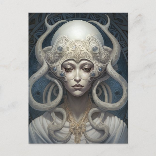 Beautiful Witch Demon Queen Fantasy Art Postcard (Front)