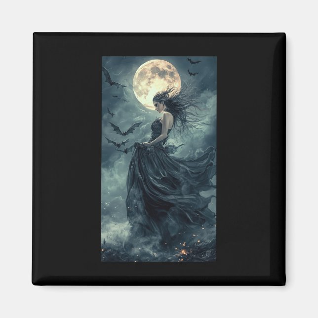 Beautiful Witch Gothic Fantasy Vampire Moonlight 1 Magnet (Front)