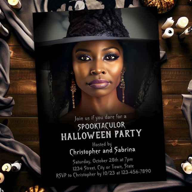 Beautiful Witch Halloween Party Invitation (Creator Uploaded)