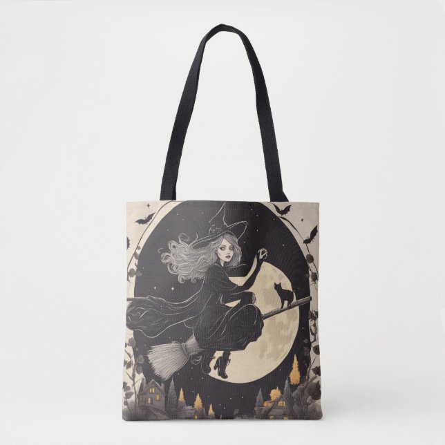Beautiful witch tote bag (Front)