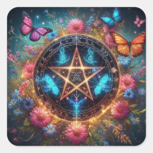Beautiful Witches pentacle2 Square Sticker