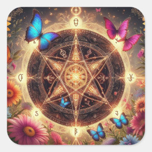 Beautiful Witches pentacle4 Square Sticker
