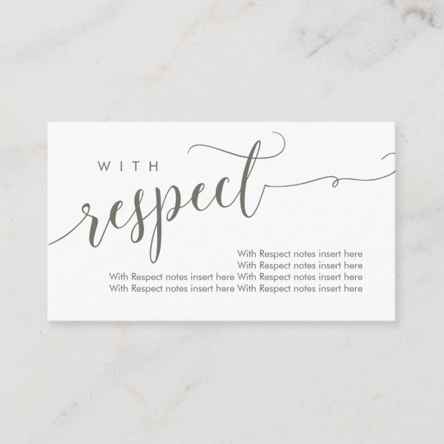 Beautiful with respect  enclosure card (Front)