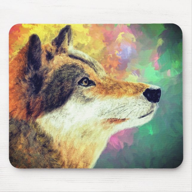 Beautiful Wolf Art Mouse Pad (Front)