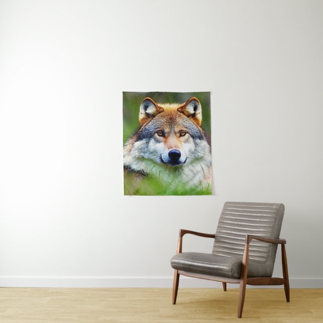 Beautiful Wolf head Painting  Tapestry (In Situ)