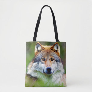 Beautiful Wolf head Painting Tote Bag