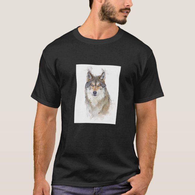 Beautiful Wolf Portrait Wildlife T-Shirt (Front)