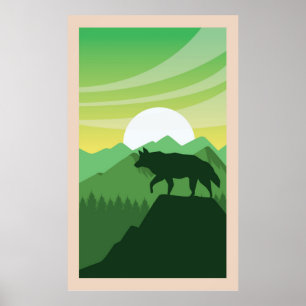 Beautiful wolf scene   poster