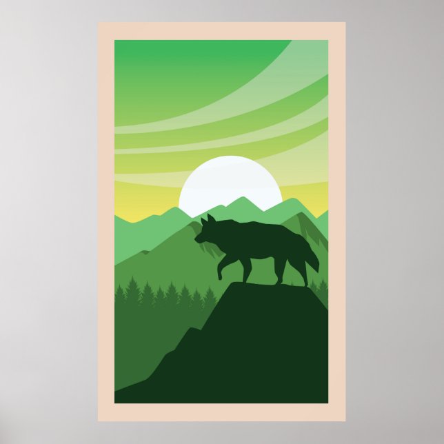 Beautiful wolf scene   poster (Front)
