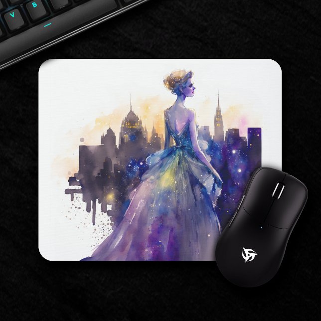 Beautiful Woman | Abstract Fairytale City Princess Mouse Pad (Creator Uploaded)