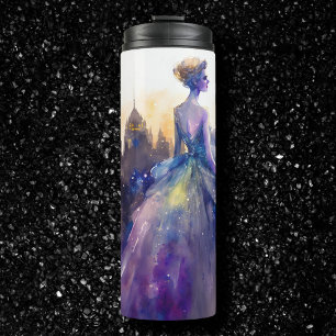 Beautiful Woman   Abstract Fairytale City Princess Thermal Tumbler