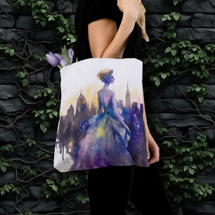 Beautiful Woman Abstract Fairytale City Princess Tote Bag