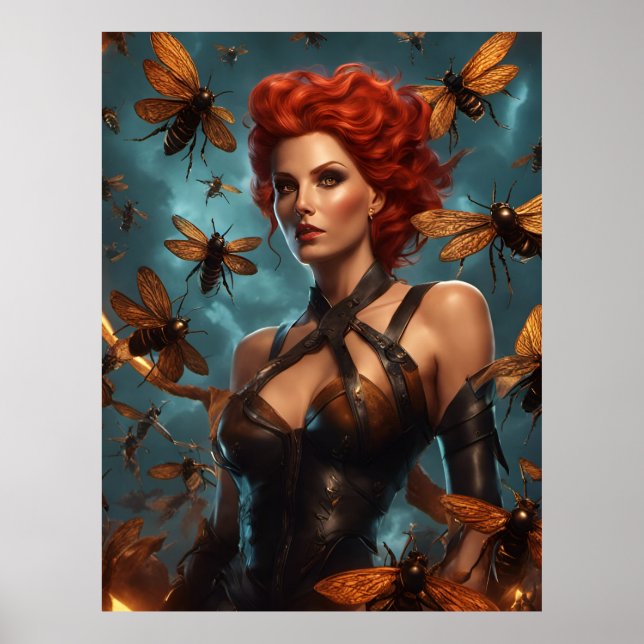 Beautiful Woman Bee Goddess Poster (Front)