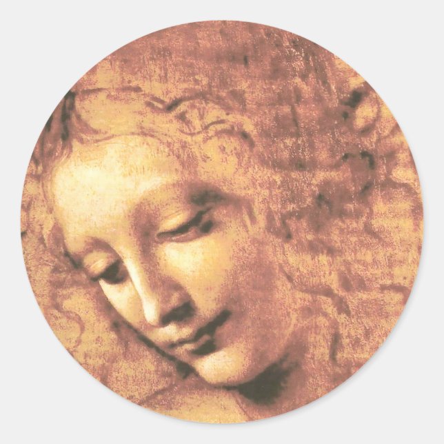 Beautiful Woman by Leonardo da Vinci Classic Round Sticker (Front)