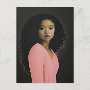 Beautiful Woman Dressed in Pink Postcard