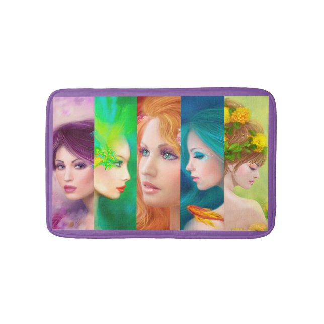Beautiful Woman face collage Bath Mat (Front)