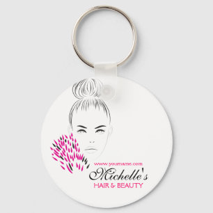 Beautiful woman fashion illustration branding key ring