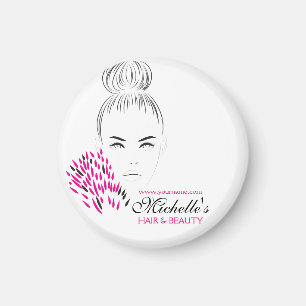 Beautiful woman fashion illustration branding magnet