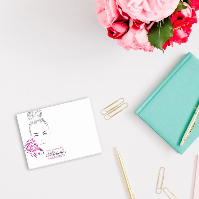 Beautiful woman fashion illustration branding post-it notes (Creator Uploaded)