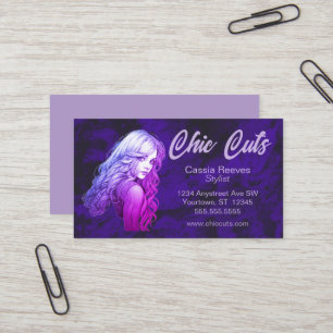 Beautiful Woman Hair Style Salon Beauty Business Card