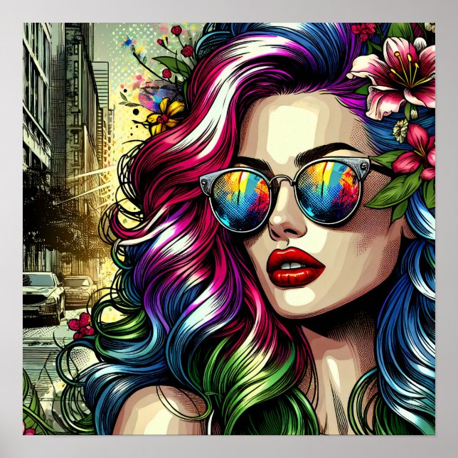 Beautiful Woman in the City Poster (Front)