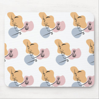 beautiful woman line art mouse pad