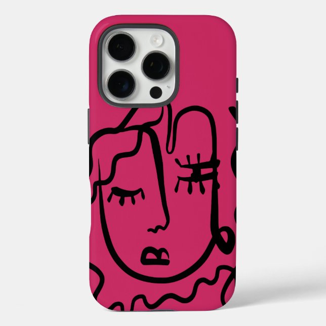 Beautiful Woman Line Art Tough iPhone / iPad case (Back)